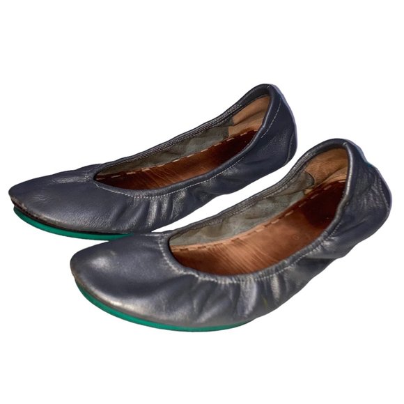 Tieks by Gavrieli Foldable Scrunch Ballet Flats Sz 9 Pewter Gray Leather    From - Picture 1 of 11